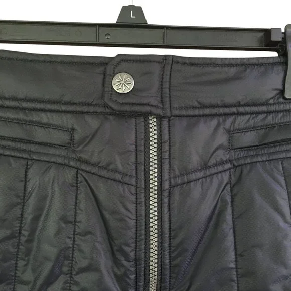 Athleta Toasty Buns Mini Skirt Women's Size 14 Black Quilted Puffer Insulated - Picture 3 of 12